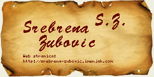 Srebrena Zubović vizit kartica